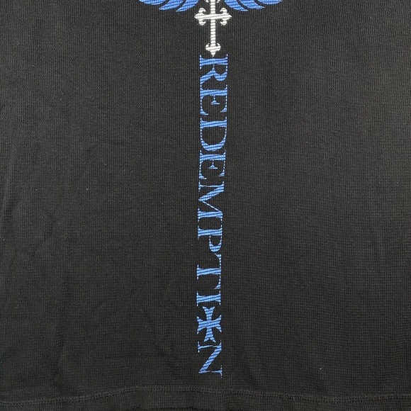 Raw State by Affliction Men’s Medium Black Blue Thermal Double Sided Redemption - Picture 10 of 11